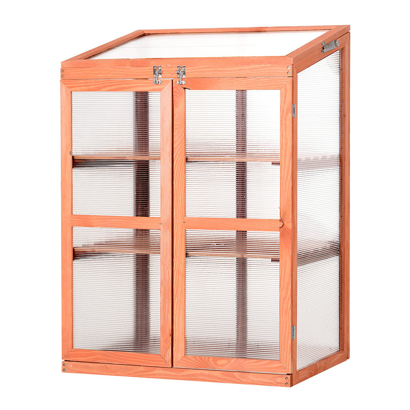 직사각형 온실 재배자 상자 w/폴리카보네이트 패널로 식물을 따뜻하게 유지