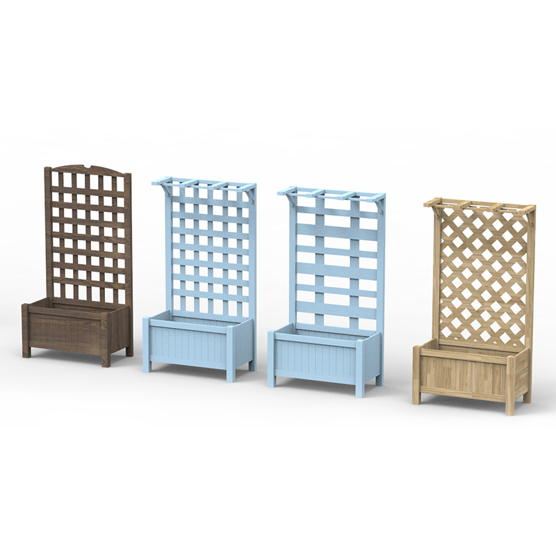 23.5' x 11.5' x 49.25' 격자판 등받이 및 강력한 목재 디자인 및 재료가 있는 제기 정원 침대