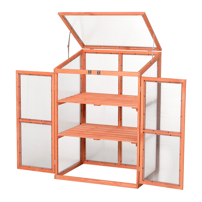 직사각형 온실 재배자 상자 w/폴리카보네이트 패널로 식물을 따뜻하게 유지
