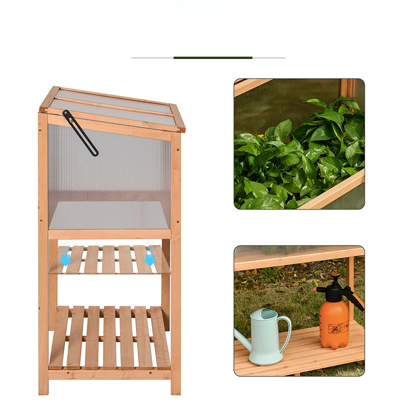 36' x 20' x 41' 온실 제기 화분 보호 상자 야외 개방형 상단, 나무 콜드 프레임 오렌지