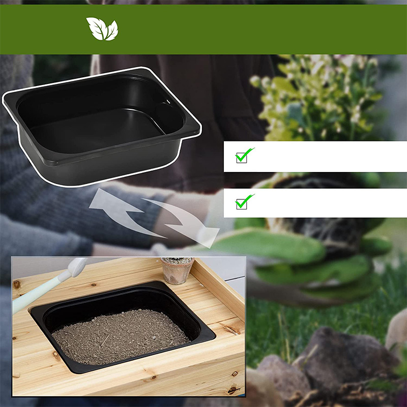 포팅 벤치 테이블, 정원 워크스테이션 w/ 체 스크린, 이동식 싱크 및 바구니