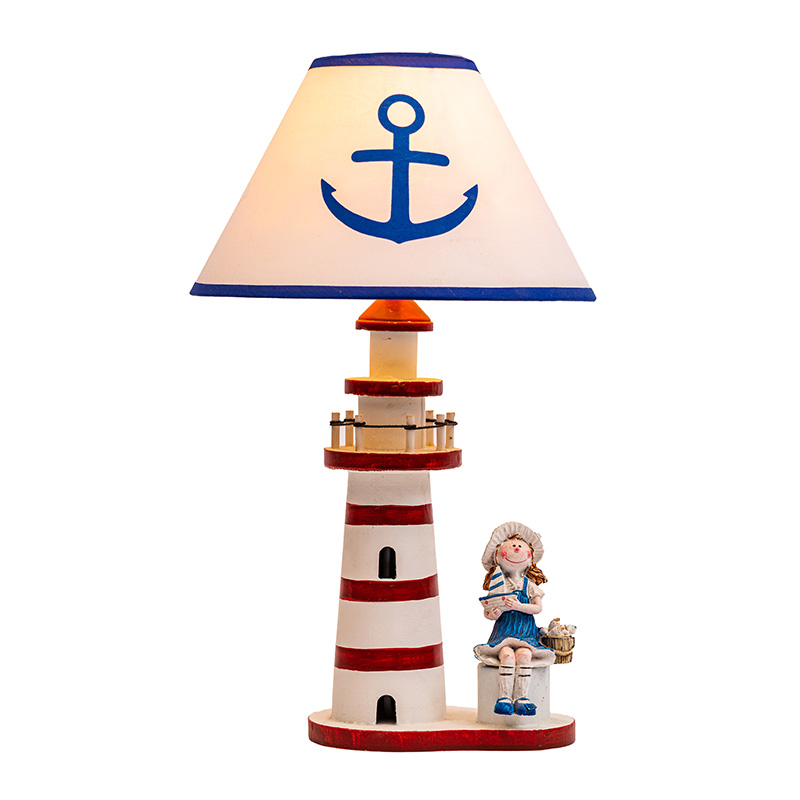 해안 스타일 테이블 램프, 골동품 아이스 블루