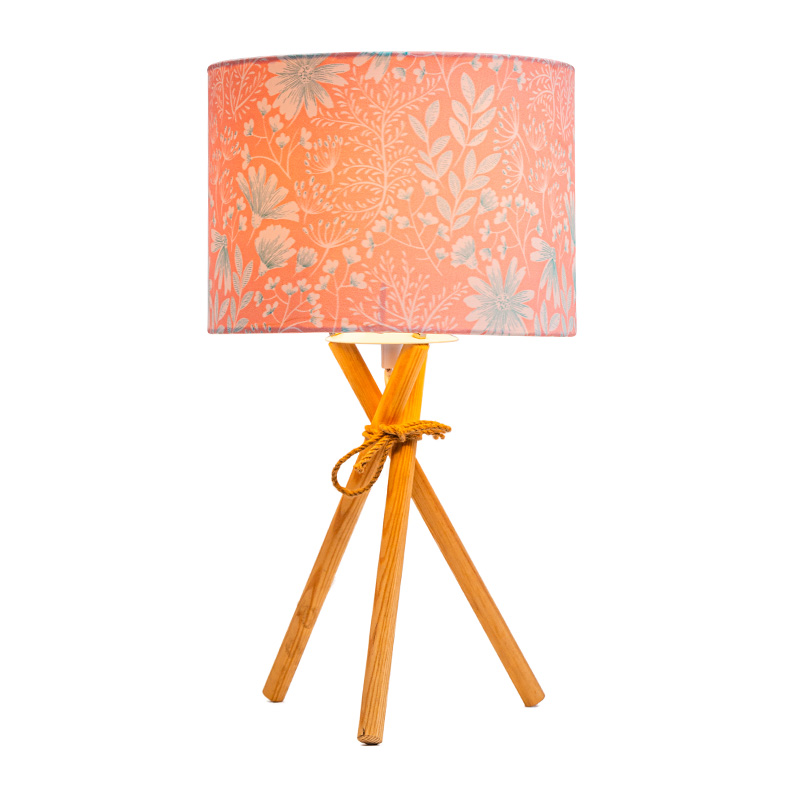 앤티크 아이스 블루 및 내츄럴 로프 마감 - 라운드 하드백 내츄럴 린넨 쉐이드 - 온-오프 로터리 스위치