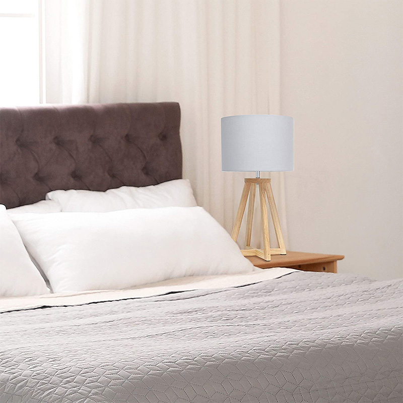 앤티크 아이스 블루 및 내츄럴 로프 마감 - 라운드 하드백 내츄럴 린넨 쉐이드 - 온-오프 로터리 스위치