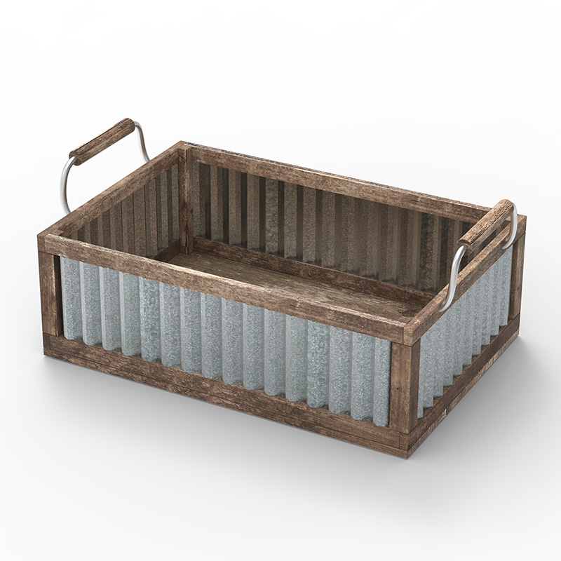 정리 및 보관을 위한 목재 보관 상자, 3팩, 브라운