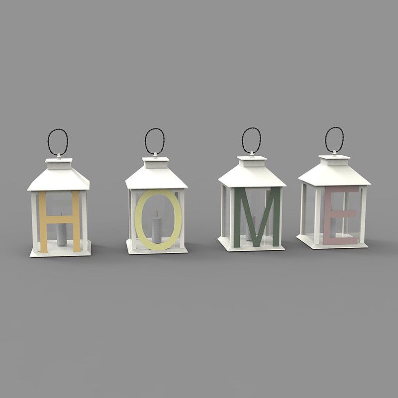 배터리로 작동되는 양초가 있는 메탈 랜턴 - 전통적 블랙, 17' 랜턴