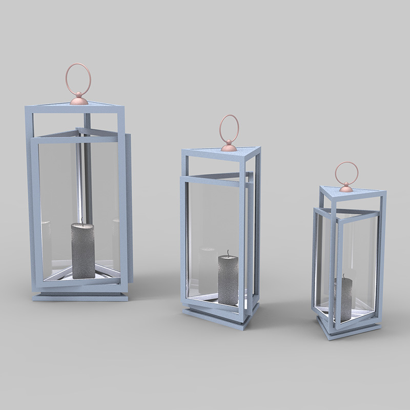 배터리로 작동되는 양초가 있는 메탈 랜턴 - 전통적 블랙, 17' 랜턴