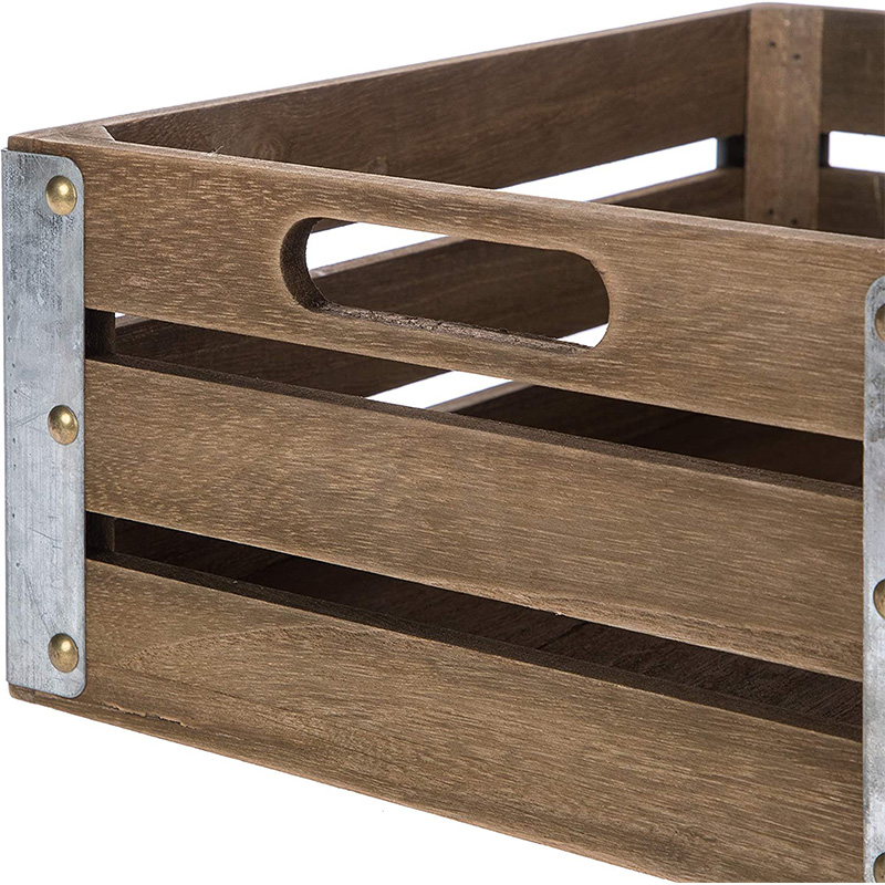 정리 및 보관을 위한 목재 보관 상자, 3팩, 브라운