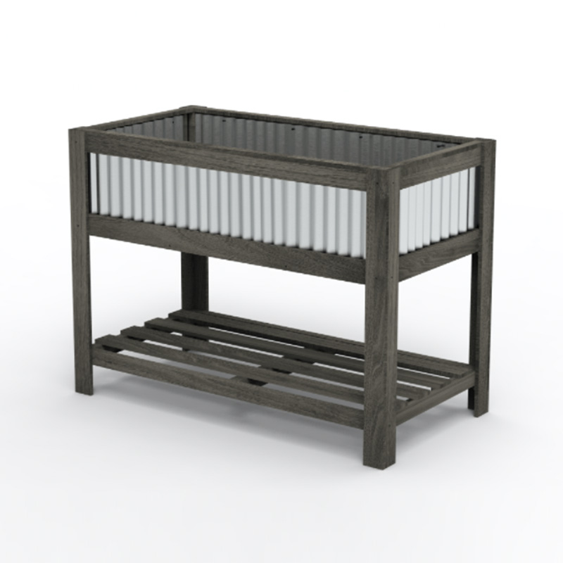 47' x 23' x 35' 심기, 보관 선반 및 다용도 사용을 위한 넓은 공간이 있는 나무 제기 정원 재배자 침대