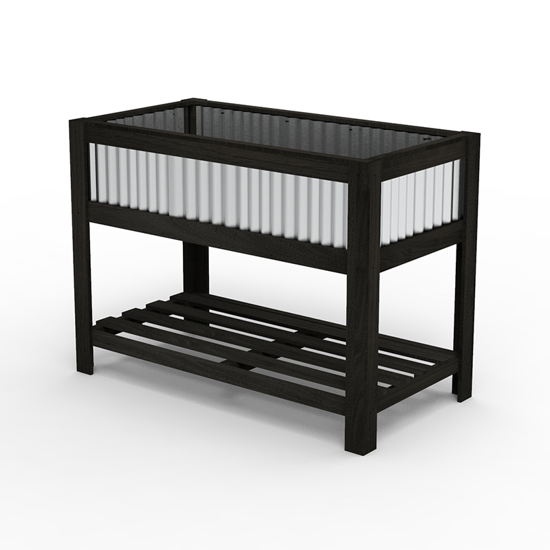 47' x 23' x 35' 심기, 보관 선반 및 다용도 사용을 위한 넓은 공간이 있는 나무 제기 정원 재배자 침대