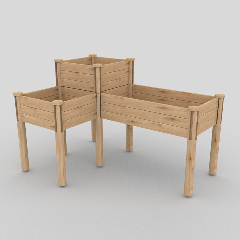 3 Tier Raised Garden Bed w/ Storage Shelf, 높은 나무 화분 상자 키트