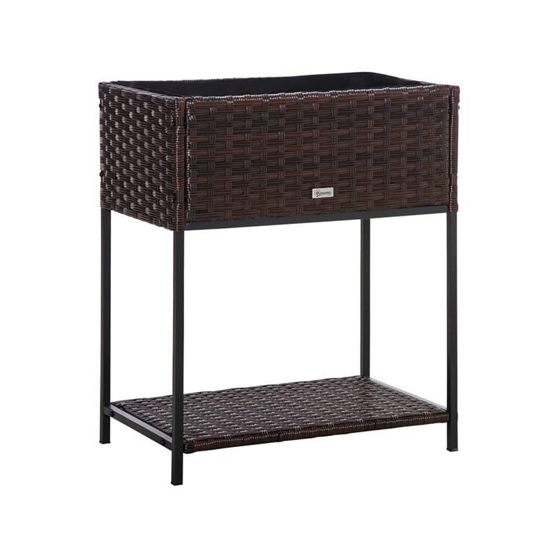 실내/실외 등나무 꽃 화분 상자 아래에 도구 보관 랙이 있고 견고한 작업 공간 28' H