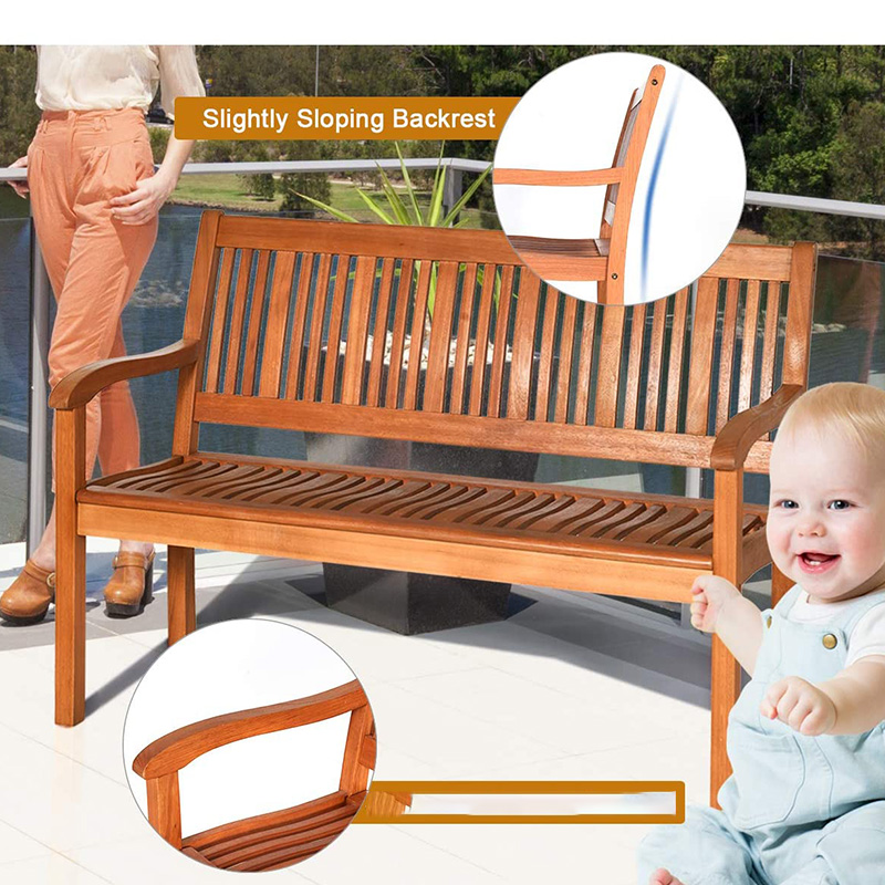 야외 접이식 정원 벤치, 2인용 파티오 나무 벤치, 파티오, 베란다 또는 발코니용 등받이 및 팔걸이가 있는 Loveseat 의자, 노란색