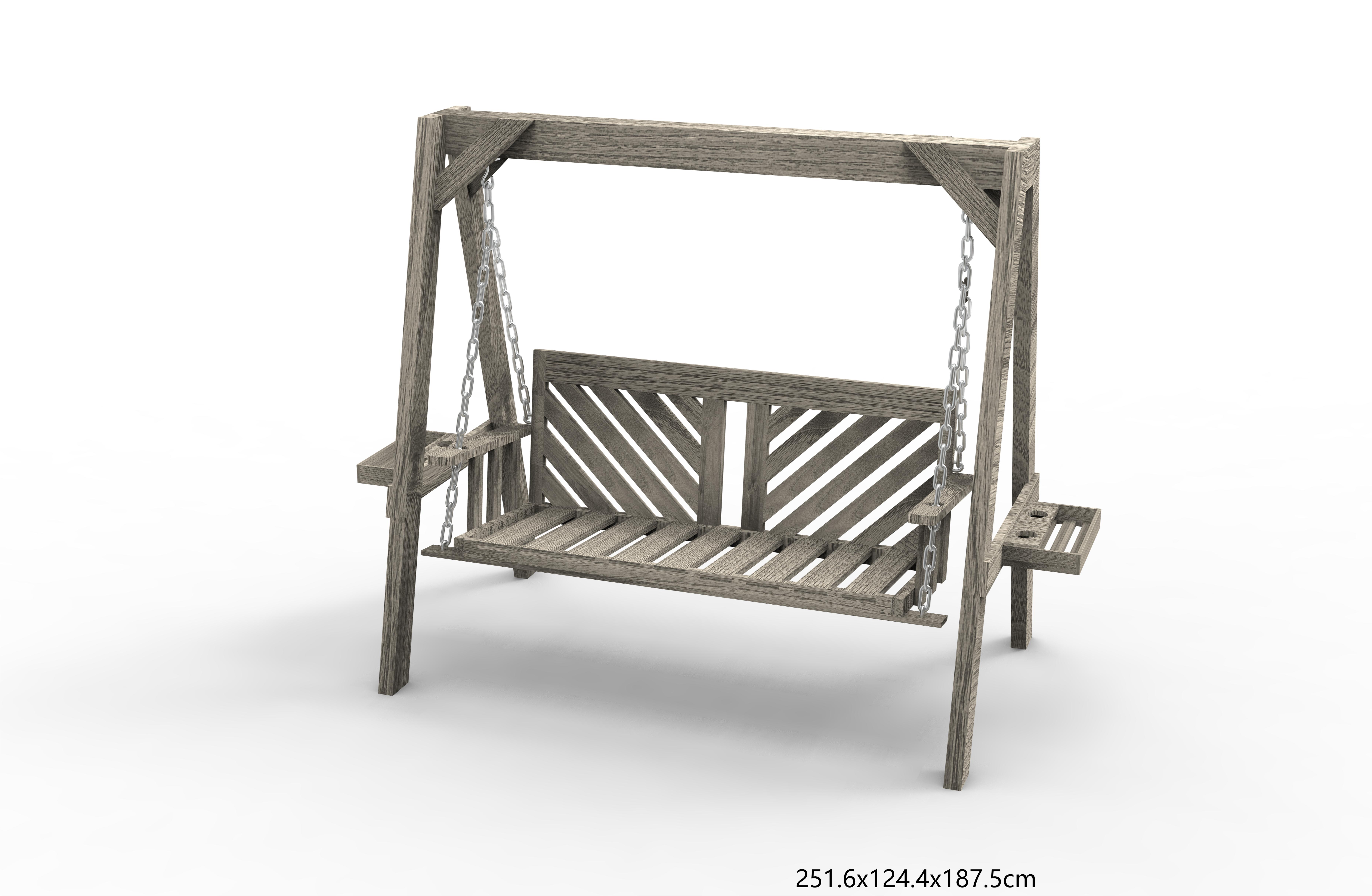 나무 스탠드가 있는 2인용 야외 스윙 베란다 스윙, 강력한 A-프레임 디자인 및 조절 가능한 방수 캐노피, 소박한 스타일 스윙