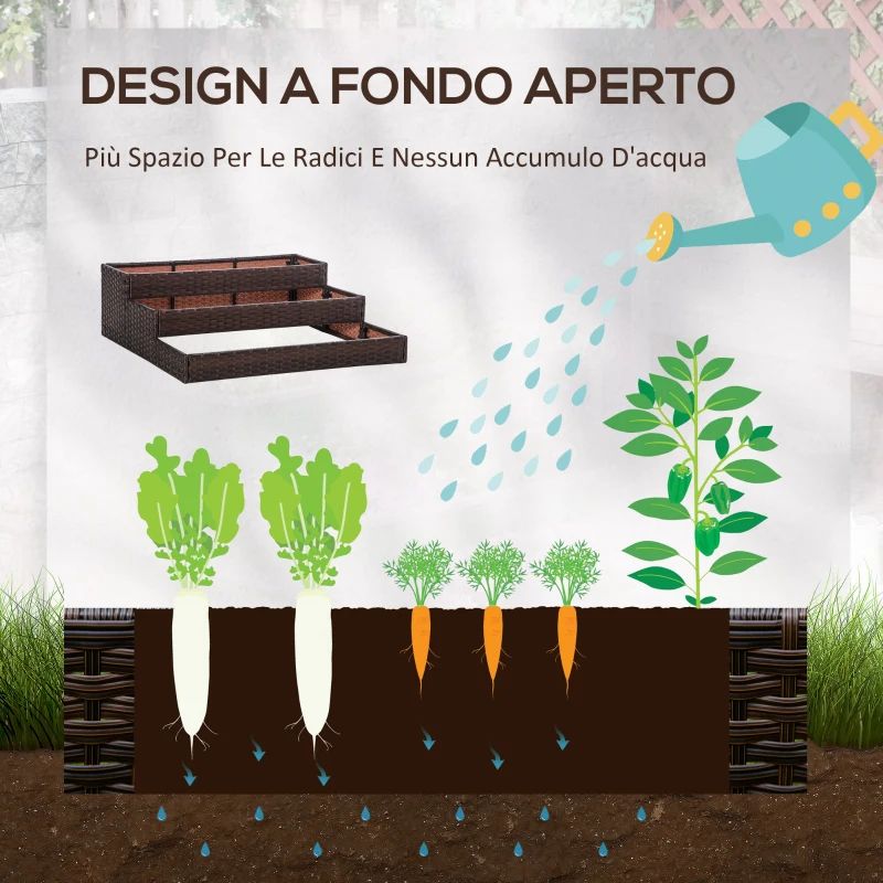 실내/실외 등나무 꽃 화분 상자 아래에 도구 보관 랙이 있고 견고한 작업 공간 28' H