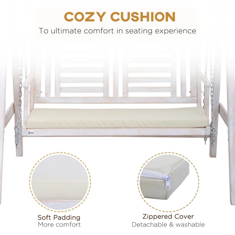 나무 스탠드, 강력한 A-프레임 디자인 및 조절 가능한 방수 캐노피가 있는 2인용 야외 스윙 베란다 스윙