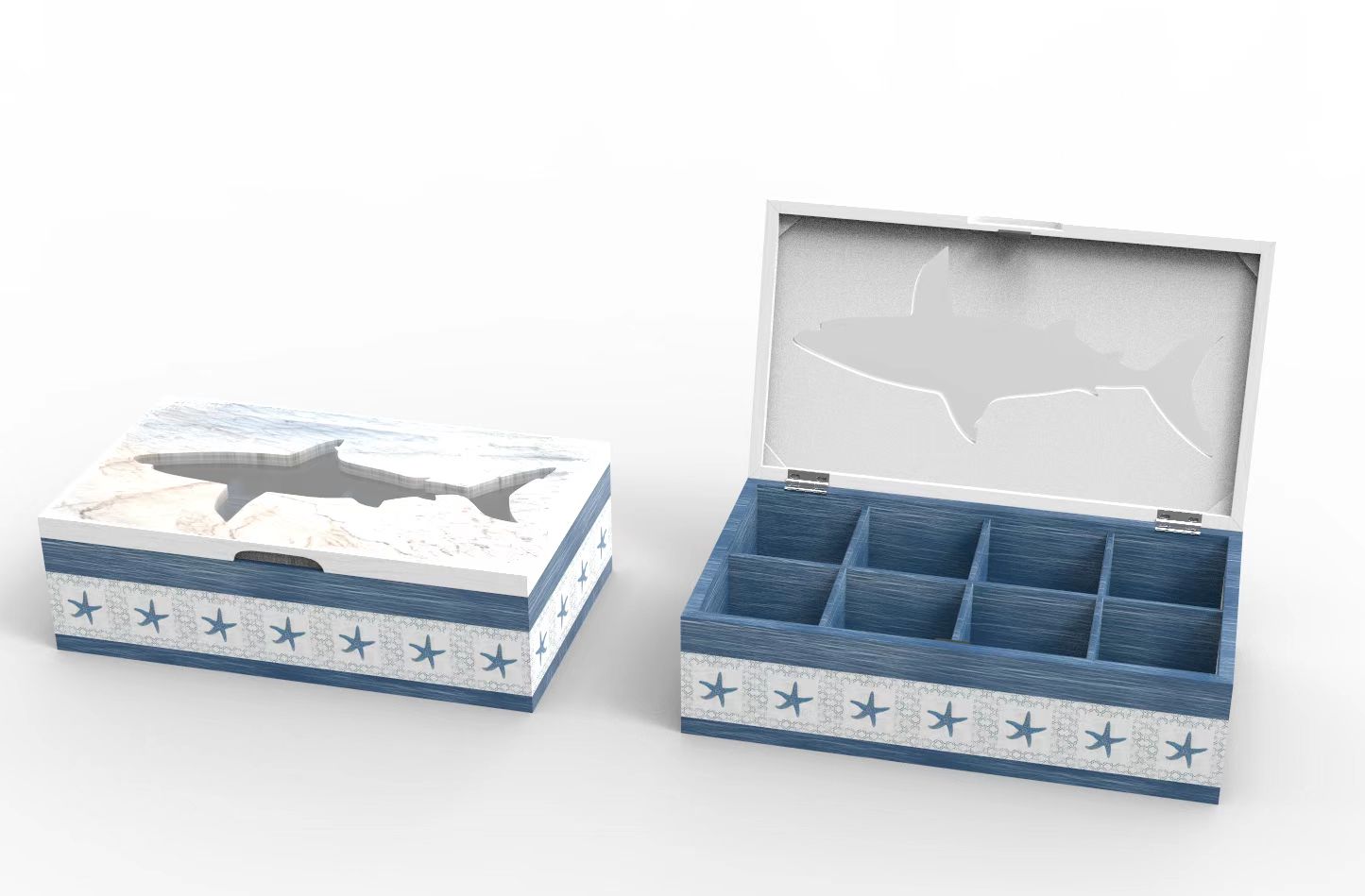 Lixincrafts 해변 보호소 장식, 바다 스타일 장식, 차 상자