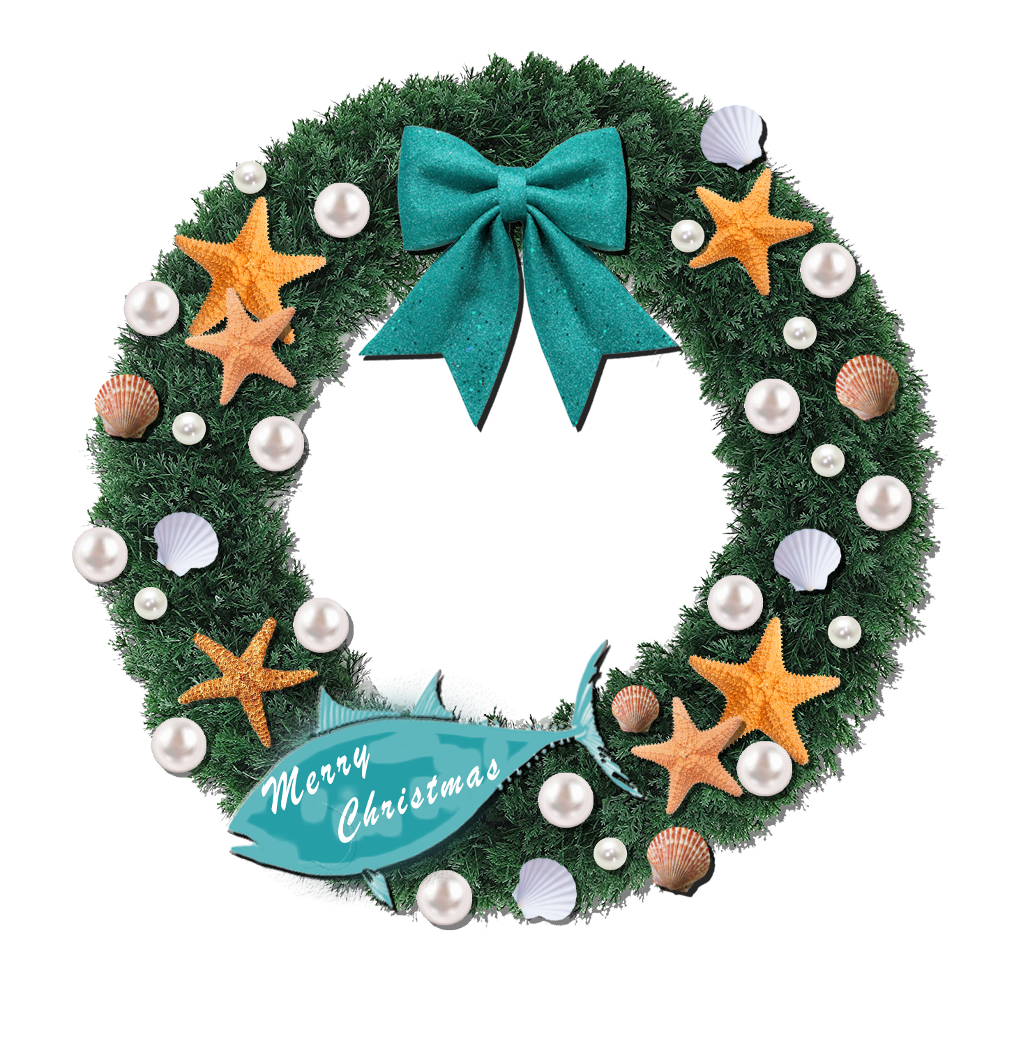 Lixincrafts 해변 보호소 장식, 바다 스타일 장식, Shell Wreath