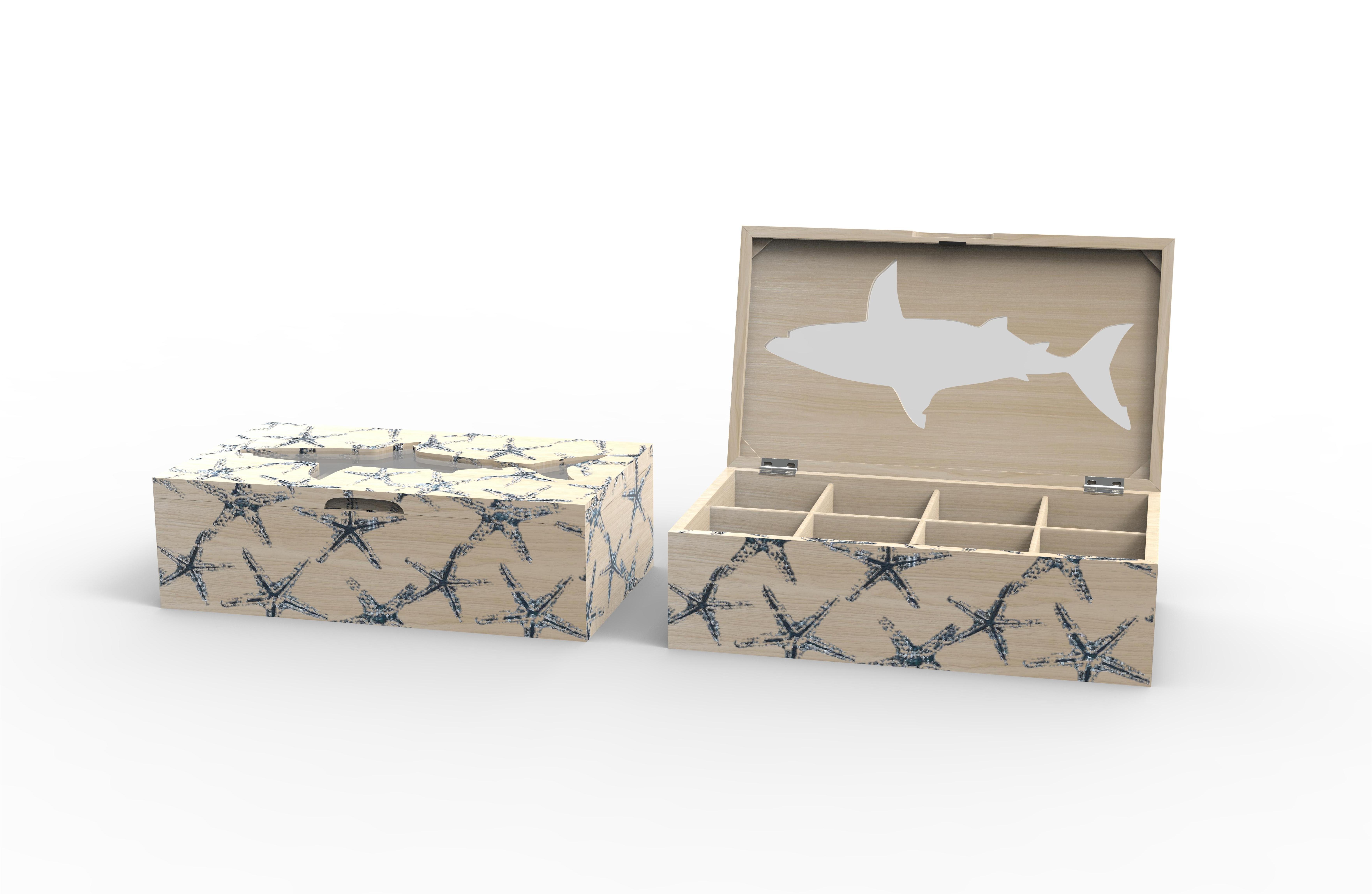 Lixincrafts 해변 보호소 장식, 바다 스타일 장식, 차 상자